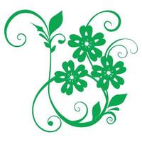 grünes Blumenornament-Vektordesign vektor