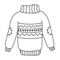 weihnachtlicher warmer pullover gekritzelaufkleber vektor