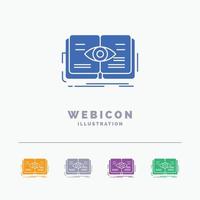 Wissen. Buchen. Auge. Aussicht. Wachstum 5-farbige Glyphen-Web-Icon-Vorlage isoliert auf Weiß. Vektor-Illustration vektor