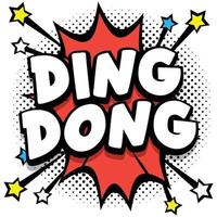 Ding-Dong-Pop-Art-Comic-Sprechblasen-Buch-Soundeffekte vektor