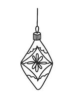 Weihnachtsbaum-Spielzeug-Vektor-Illustration-Doodle isoliert auf weißem Hintergrund Weihnachtskonzept vektor
