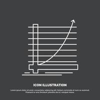 pil. Diagram. kurva. erfarenhet. mål ikon. linje vektor symbol för ui och ux. hemsida eller mobil Ansökan