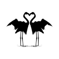 Paar der tanzenden Flamingo-Silhouette für Symbol, Symbol, Logo, Kunstillustration, Piktogramm, Website oder Grafikdesignelement. Vektor-Illustration vektor