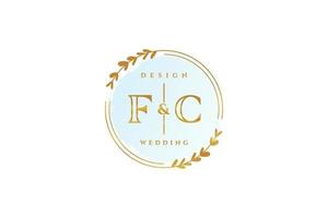 första fc skönhet monogram och elegant logotyp design handstil logotyp av första signatur, bröllop, mode, blommig och botanisk med kreativ mall. vektor