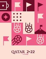 geometrisches plakat fußball doha katar 2022 kreativ. Hintergrund der Fußball-Web-Flyer-Vorlage vektor