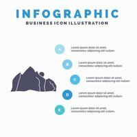 hügel. Landschaft. Natur. Berg. Szene-Infografik-Vorlage für Website und Präsentation. Glyph graues Symbol mit blauer Infografik-Stil-Vektorillustration. vektor