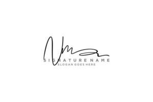 Initiale nm Brief Signatur Logo Vorlage elegantes Design Logo Zeichen Symbol Vorlage Vektor Icon