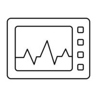 en unik designikon för EKG-monitor vektor