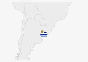 uruguay Karta markerad i uruguay flagga färger vektor