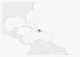 Dominikanska republik Karta markerad i Dominikanska republik flagga färger vektor
