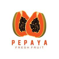 texturerad orange frukt design papaya logotyp, papaya träd varumärke produkt märka vektor, frukt marknadsföra vektor