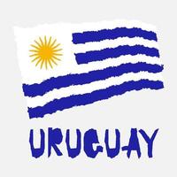 vintage nationalflagge von uruguay in zerrissenem papier grunge textur stil. hintergrund des unabhängigkeitstages. isoliert auf weiß gute idee für retro-abzeichen, banner, t-shirt-grafikdesign. vektor