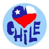 Liebe Chile, Amerika. vintage nationalflagge in der silhouette des herzens zerrissenes papier grunge textur stil. hintergrund des unabhängigkeitstages. gute idee für retro-abzeichen, banner, t-shirt-grafikdesign. vektor