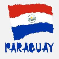 vintage nationalflagge von paraguay in zerrissenem papier grunge textur stil. hintergrund des unabhängigkeitstages. isoliert auf weiß gute idee für retro-abzeichen, banner, t-shirt-grafikdesign. vektor