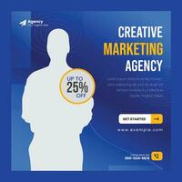 kreativ marknadsföringsbyrå inläggsmall för sociala medier vektor