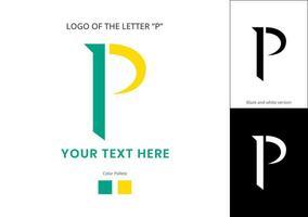 einfaches Logo des Buchstaben p vektor