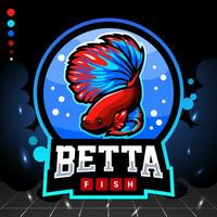 Betta-Fisch-Maskottchen. E-Sport-Logo-Design vektor