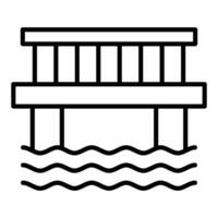 vatten bro ikon stil vektor