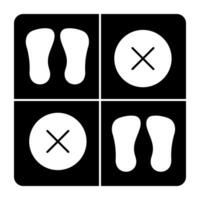 Symbol für kein Fußabdruckkonzept vektor
