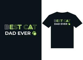 bäst katt pappa någonsin illustrationer för tryckfärdig t-tröjor design vektor