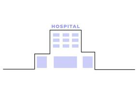 eine durchgehende Linie zur Einrichtung eines Außenkrankenhauses vektor