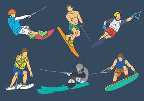 Free Water Skifahren Icons Vektor
