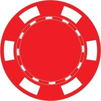 röd poker chip på vit bakgrund. enda röd kasino chip symbol. platt stil. vektor