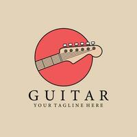 Gitarren-Vintage-Logo, Symbol und Symbol, Vektorillustrationsdesign vektor