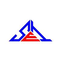 sei brev logotyp kreativ design med vektor grafisk, sei enkel och modern logotyp i triangel form.