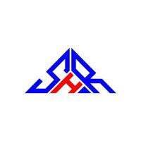 shr Brief Logo kreatives Design mit Vektorgrafik, shr einfaches und modernes Logo in Dreiecksform. vektor
