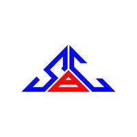 sbc brev logotyp kreativ design med vektor grafisk, sbc enkel och modern logotyp i triangel form.