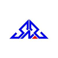 snz brev logotyp kreativ design med vektor grafisk, snz enkel och modern logotyp i triangel form.
