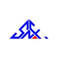 snf Brief Logo kreatives Design mit Vektorgrafik, snf einfaches und modernes Logo in Dreiecksform. vektor