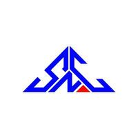 snc brev logotyp kreativ design med vektor grafisk, snc enkel och modern logotyp i triangel form.