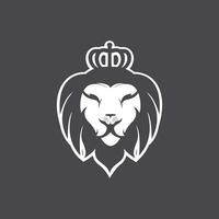 Logo des Löwenkönigs, Löwenkopf und Kronenvektor. Elemente für die Markenidentität. vektor