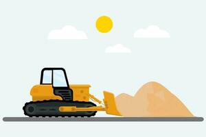 tung maskin vektor bulldozer fordon tryckande de jord vektor illustration