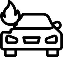 Auto-Feuer-Vektor-Illustration auf einem Hintergrund. hochwertige Symbole. Vektor-Icons für Konzept und Grafikdesign. vektor