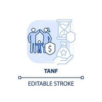 tanf ljus blå begrepp ikon. tillfällig bistånd. regering fördel abstrakt aning tunn linje illustration. isolerat översikt teckning. redigerbar stroke. vektor