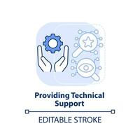 Bereitstellung von technischem Support hellblaues Konzeptsymbol. soziale Schutzaktivität abstrakte Idee dünne Linie Illustration. isolierte Umrisszeichnung. editierbarer Strich. vektor