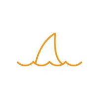 eps10 orange Vektor Haifischflosse abstrakte Linie Kunstsymbol isoliert auf weißem Hintergrund. Haifischflossen-Umrisssymbol in einem einfachen, flachen, trendigen, modernen Stil für Ihr Website-Design, Logo und mobile Anwendung