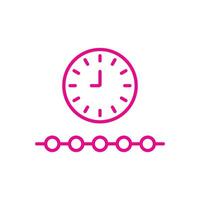 eps10 rosa vektor tidslinje eller framsteg linje ikon isolerat på vit bakgrund. fintech teknologi översikt symbol i en enkel platt trendig modern stil för din hemsida design, logotyp, och mobil app