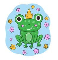 Froschprinzessin im Cartoon-Stil vektor