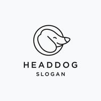 huvud hund logotyp ikon design mall vektor illustration