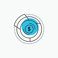 Gleichgewicht. Budget. Diagramm. finanziell. Diagrammliniensymbol vektor