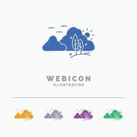 Berg. Landschaft. hügel. Natur. Baum 5-Farben-Glyphen-Web-Icon-Vorlage isoliert auf Weiß. Vektor-Illustration vektor