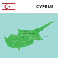 provins namn i cypern Karta och flagga vektor