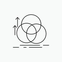 Gleichgewicht. Kreis. Ausrichtung. Messung. Symbol für die Geometrielinie. vektor isolierte illustration