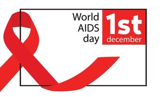 baner för värld AIDS dag, först december. vektor illustration.