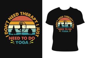 Yoga-Vintage-T-Shirt-Design. Vintages T-Shirt des Yoga. yoga vintage t-shirt kostenloser vektor. vektor