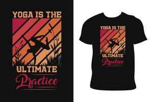 Yoga-Vintage-T-Shirt-Design. Vintages T-Shirt des Yoga. yoga vintage t-shirt kostenloser vektor. vektor